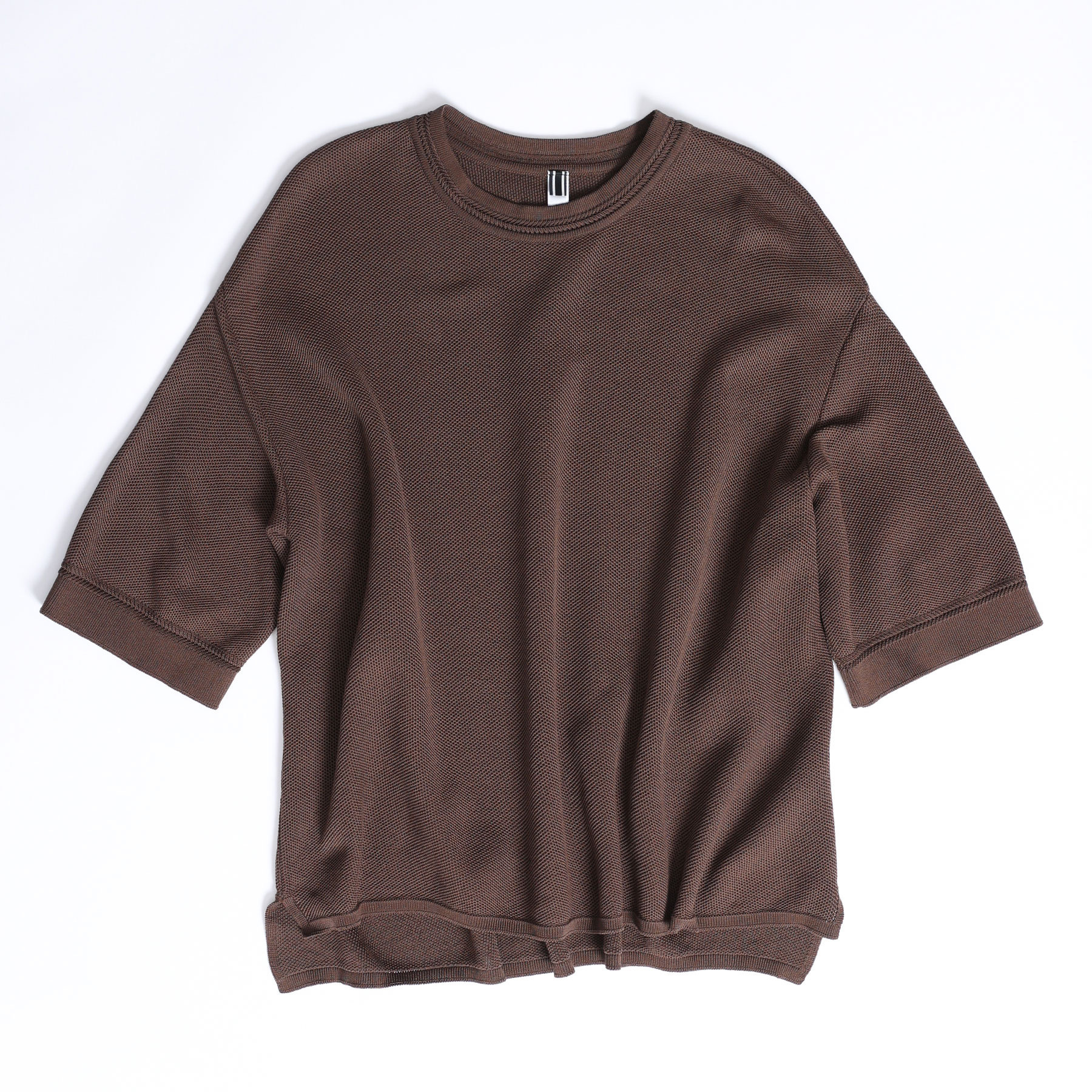 夏日涼感針織上衣（咖啡）