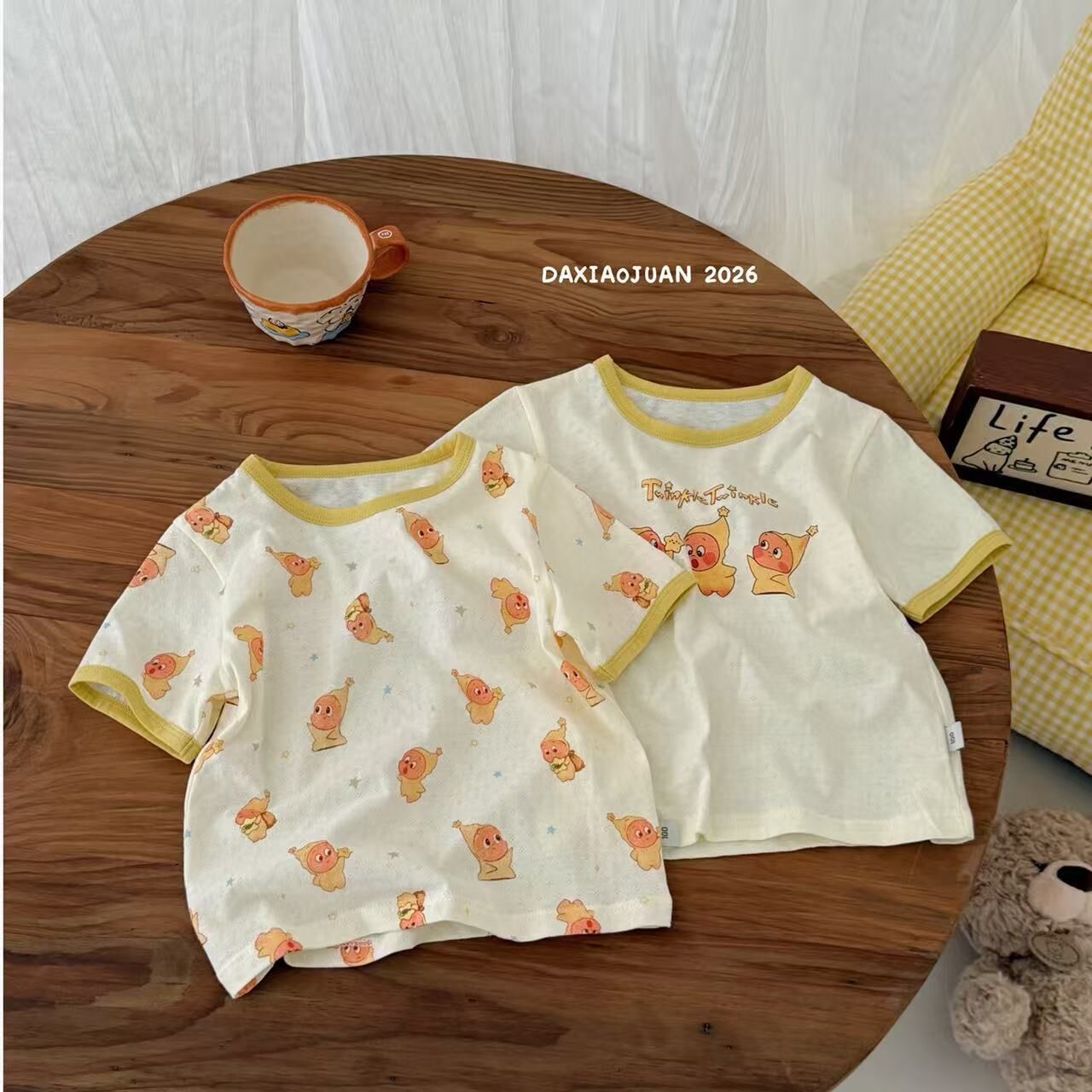 呼吸孔棉卡通上衣兩件組(90-140)