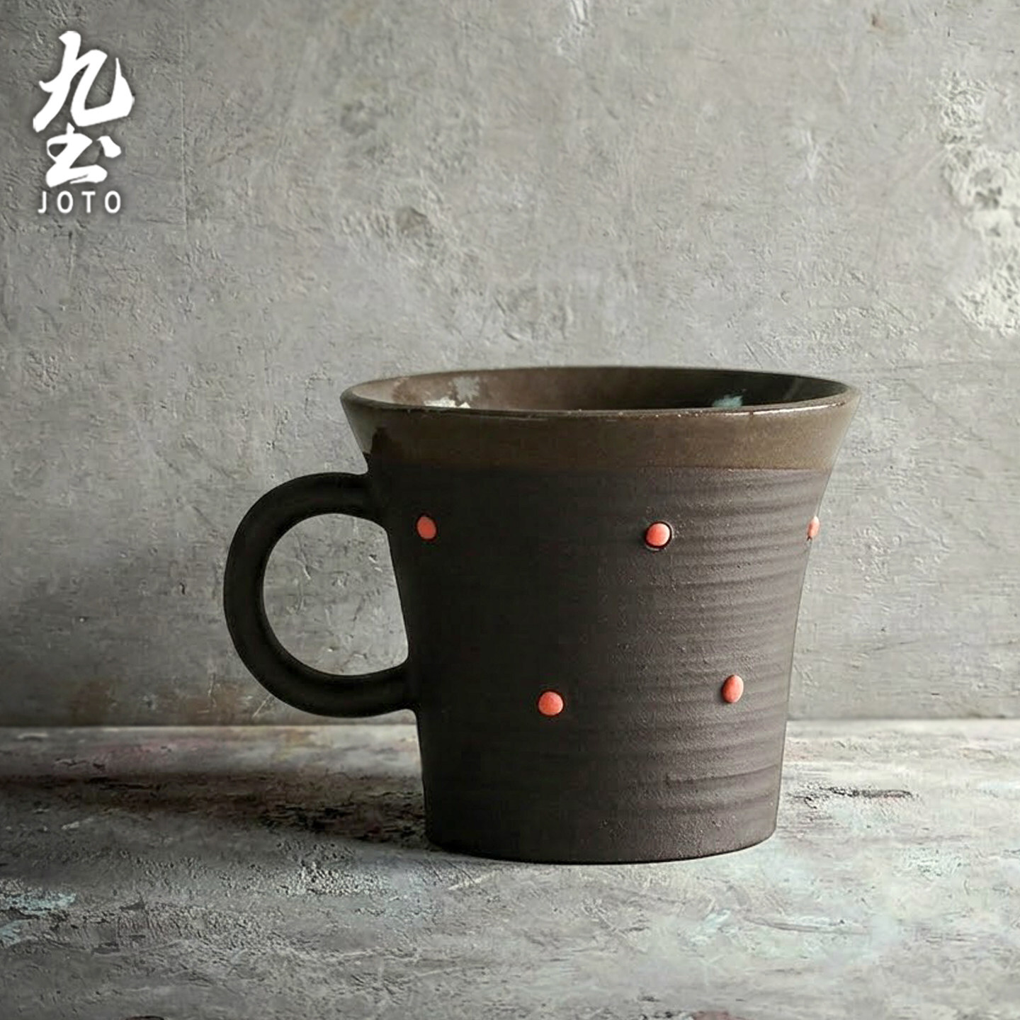 JOTO Rustic Ceramic Beaded Handcrafted Art Cup_CFR0166