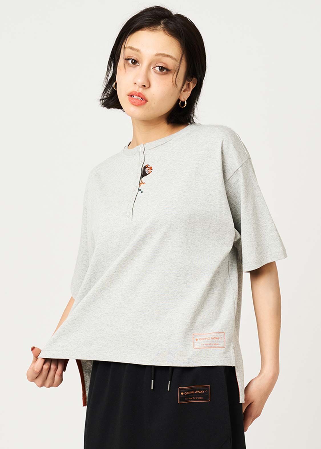 日本預訂 graniph GH Ika Trip | Henley Neck T-Shirt