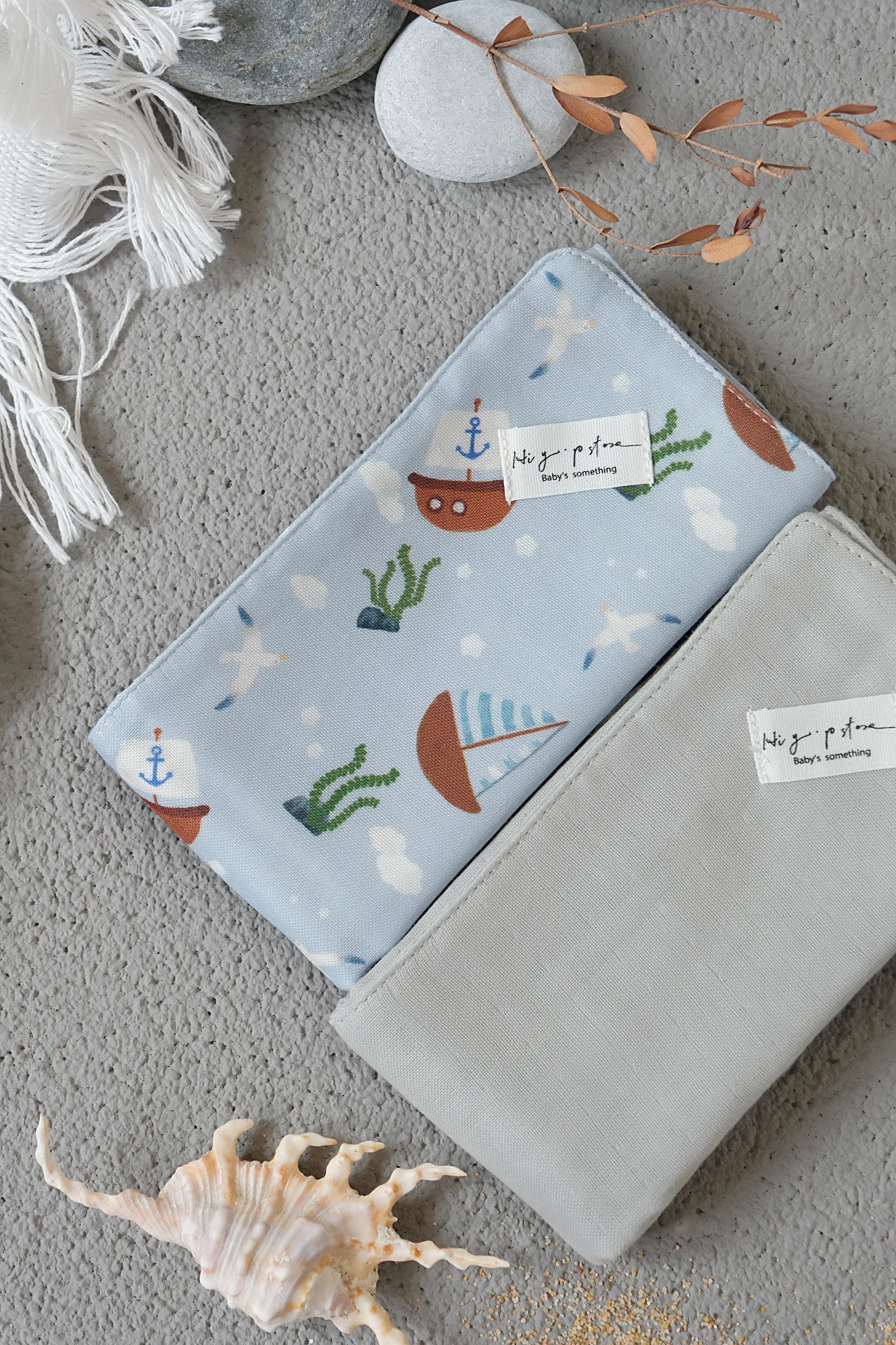 Hi Y.P store-拍嗝巾-獨家設計款-航海日記（2件組)