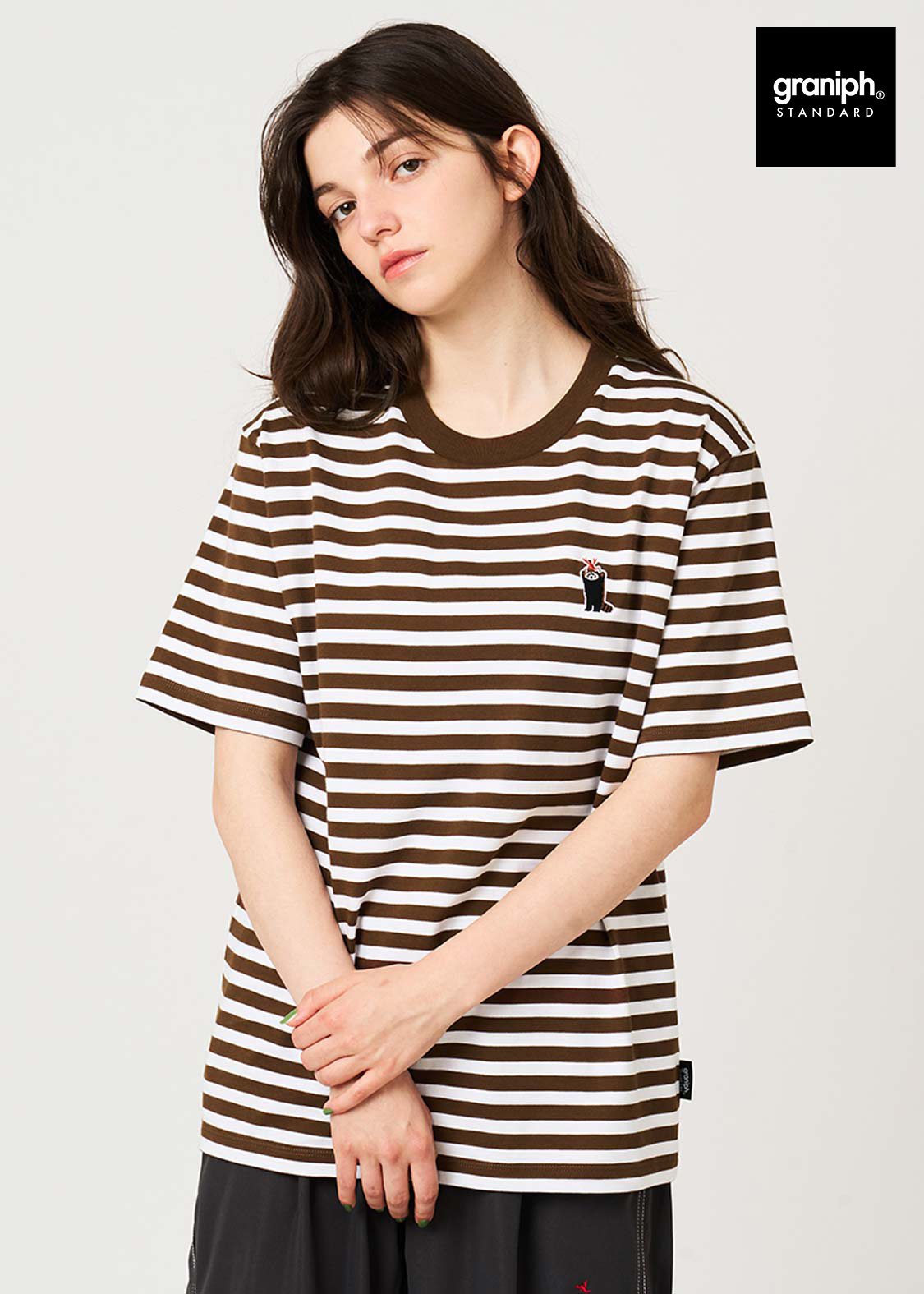 日本預訂 graniph GH IkaKu | Border T-shirt