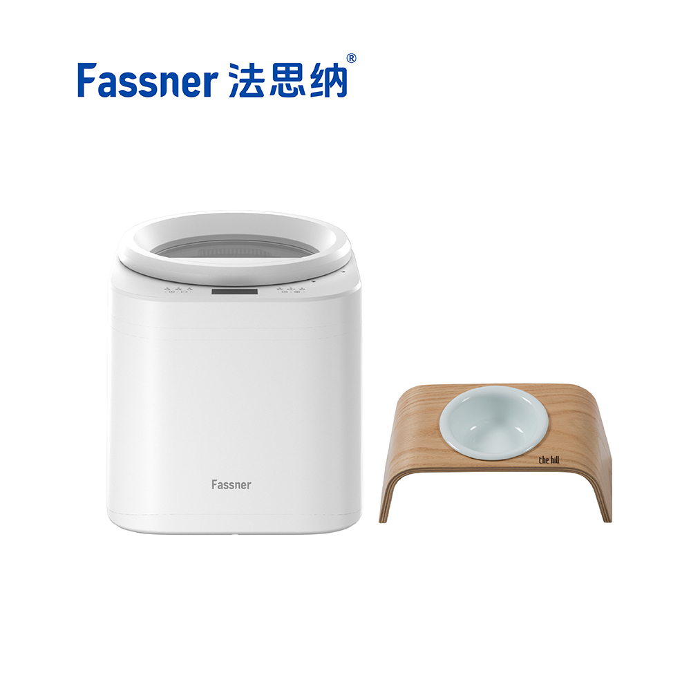 Fassner｜寵物鮮食調理機 送碗架組 ( 月光白 )