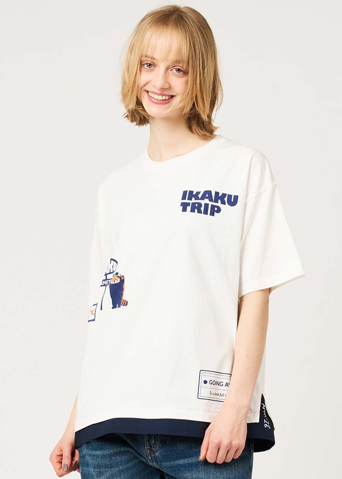 日本預訂 graniph GH Ika Trip | Layered Big Silhouette T-Shirt