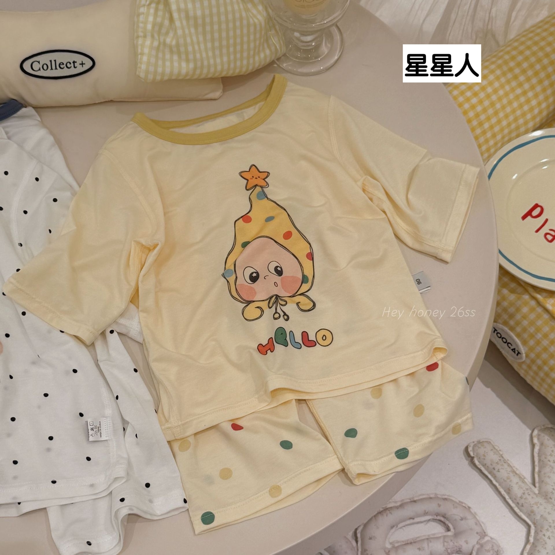 卡通萊賽爾七分袖套裝(90-140)