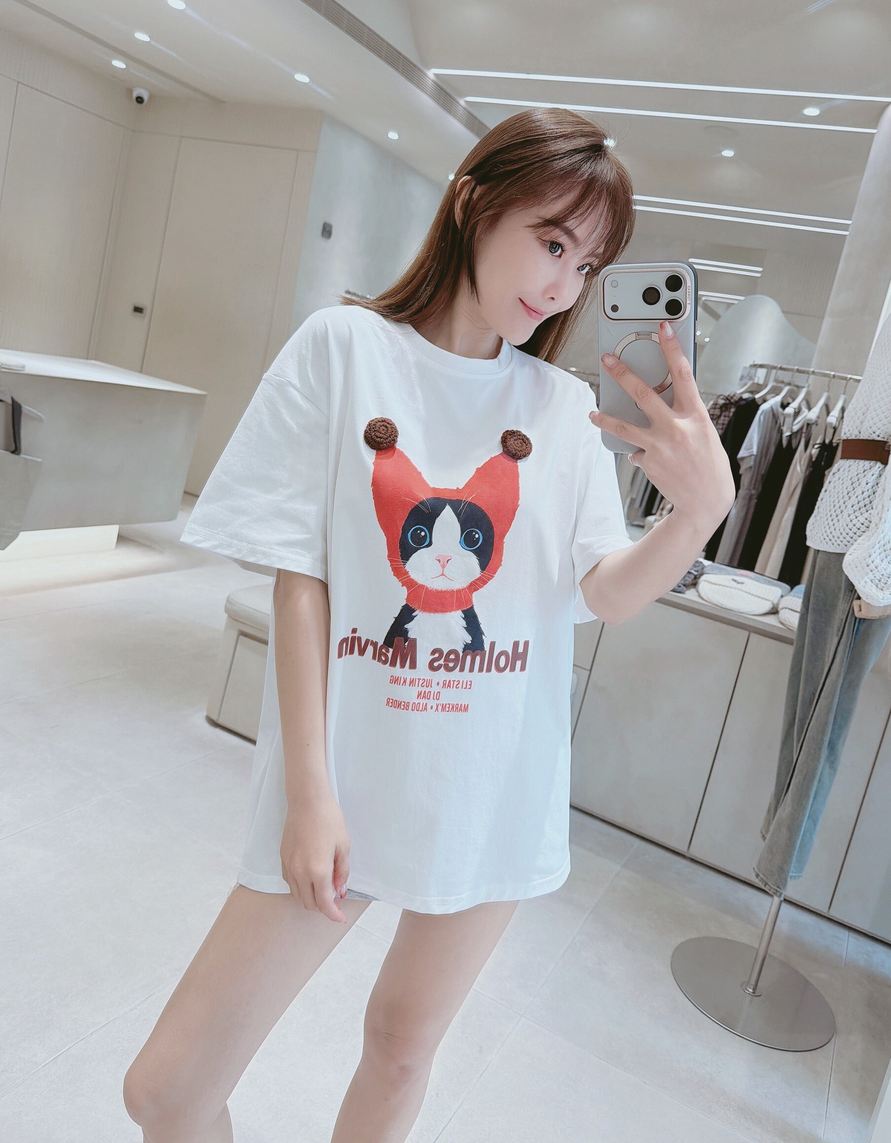 立體毛球帽貓咪棉質衣