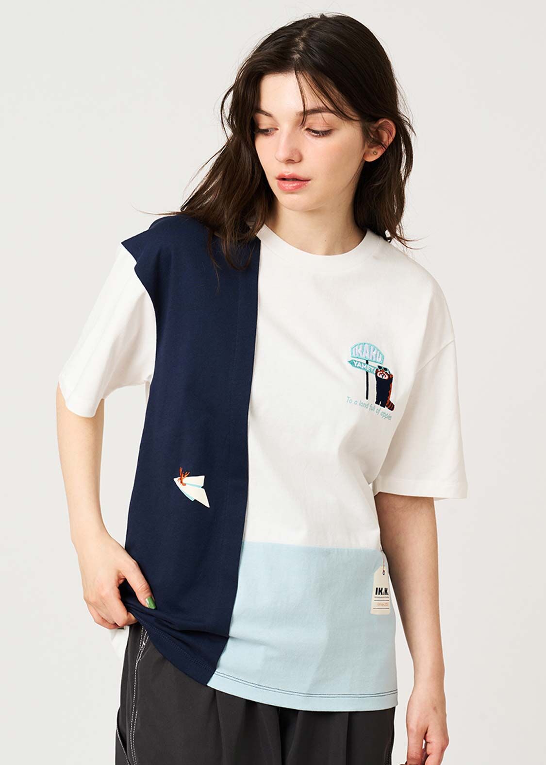 日本預訂 graniph GH Ika Trip | Color Block T-Shirt