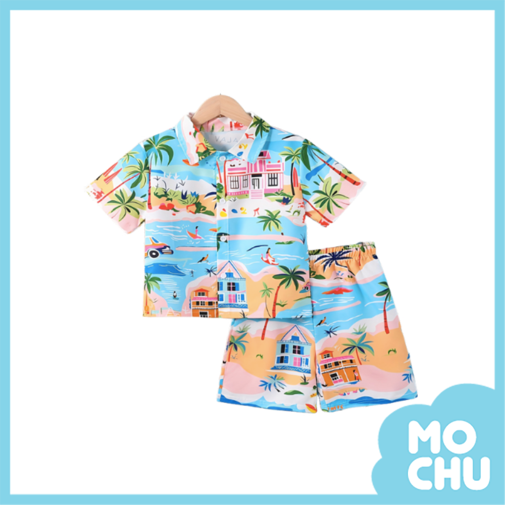 熱情夏威夷短袖套裝(二色)