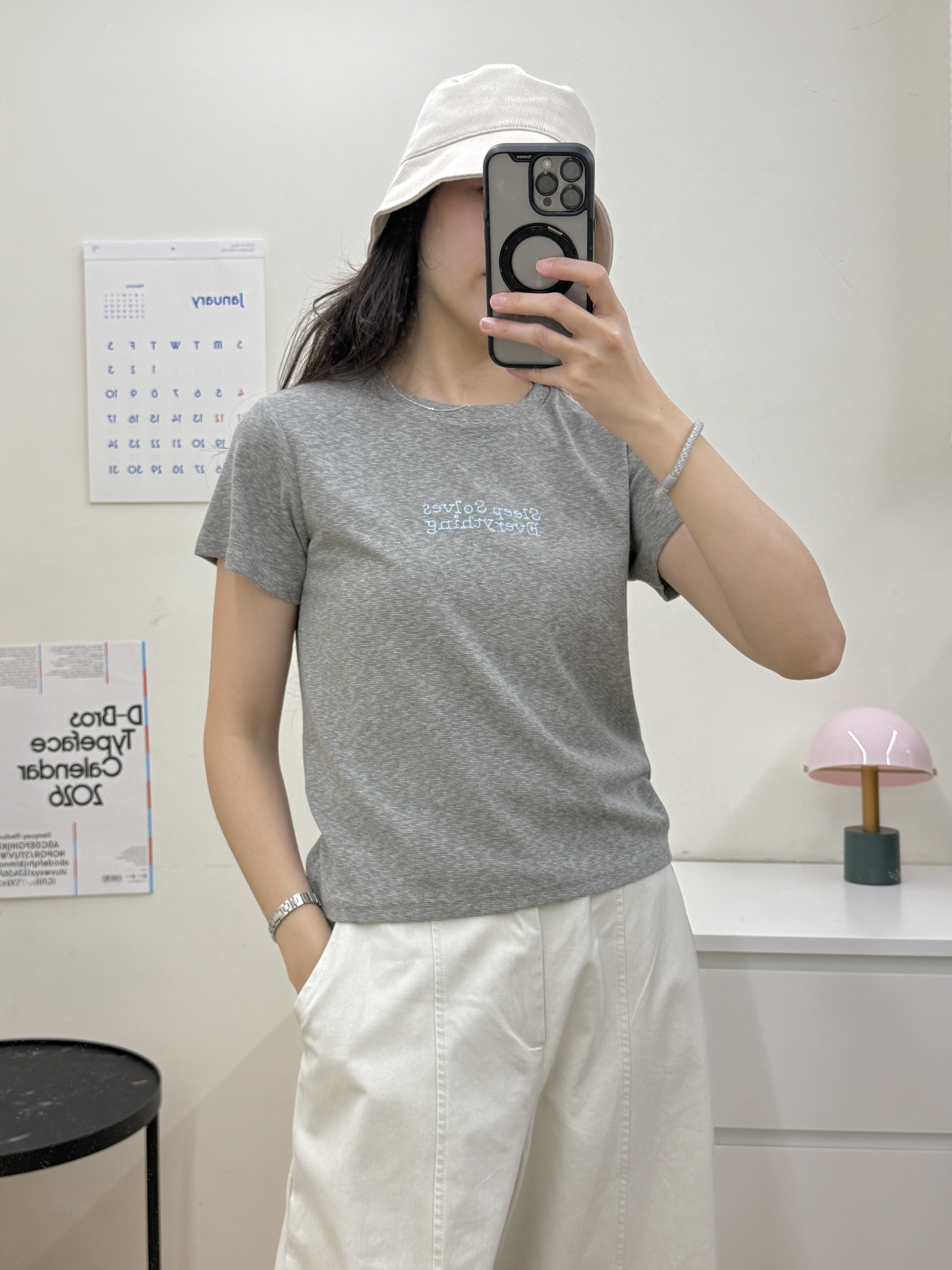 Sleep刺繡英文字T*2色