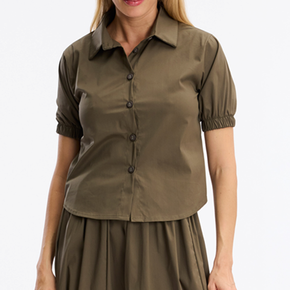 1LU0330-086 [LEO & UGO] Short-sleeved Shirt Kaki #EE633-KAKI (EU)