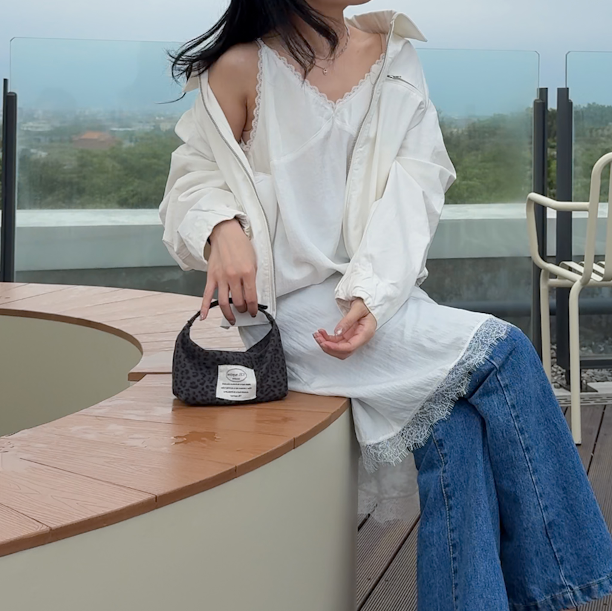 A16細緻小蕾絲背心洋(白)