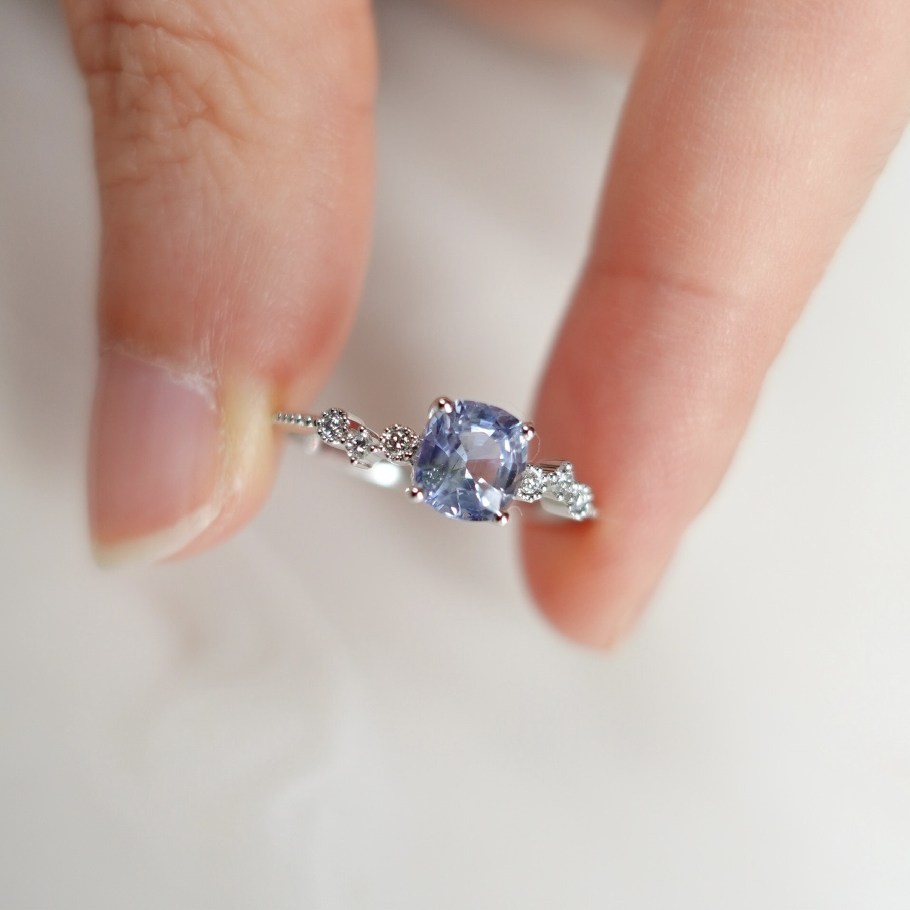 1.16ct天然藍寶石鑽石18K金戒指 (配寶石證書)