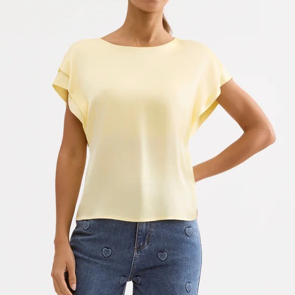 1LU0330-014 [LEO & UGO] Flowing Short-Sleeved T-shirt Yellow #EE623-LTYEL (EU)