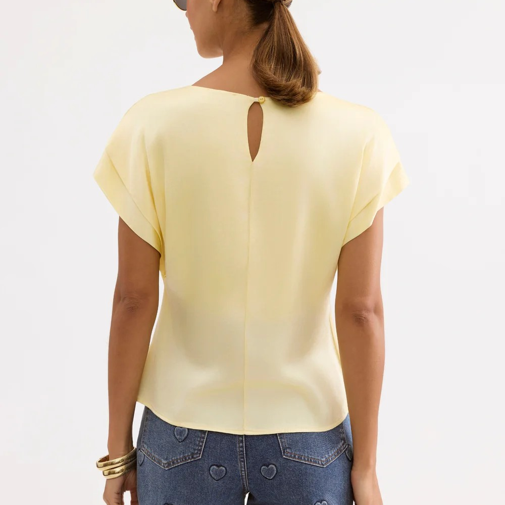 1LU0330-014 [LEO & UGO] Flowing Short-Sleeved T-shirt Yellow #EE623-LTYEL (EU)