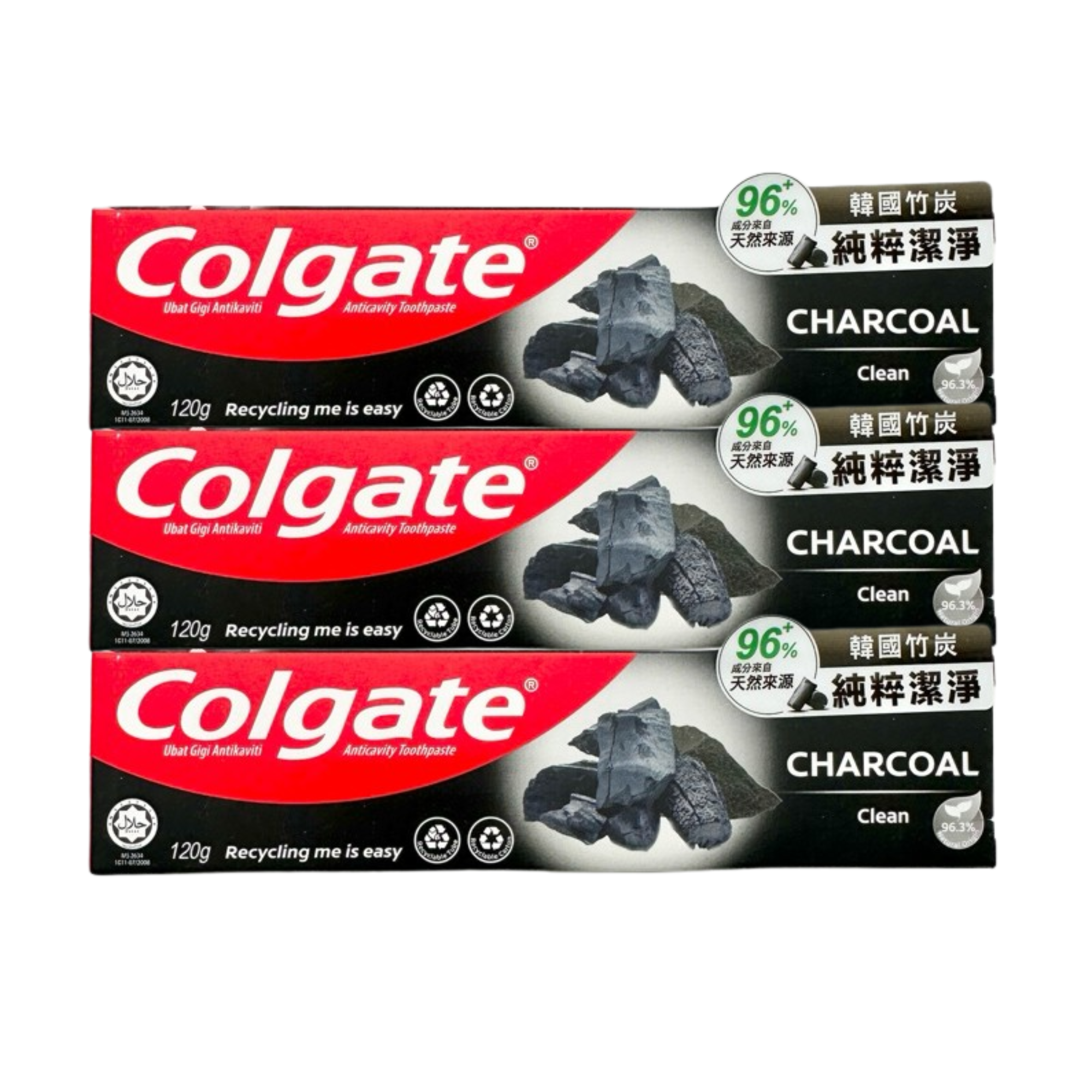 【高露潔】冰涼竹炭亮白牙膏180g*3入