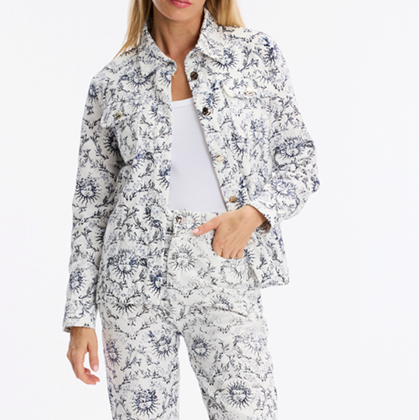 1LU0330-089 [LEO & UGO] Printed Jacket White/Navy #JE902-WHITE / NAVY (EU)