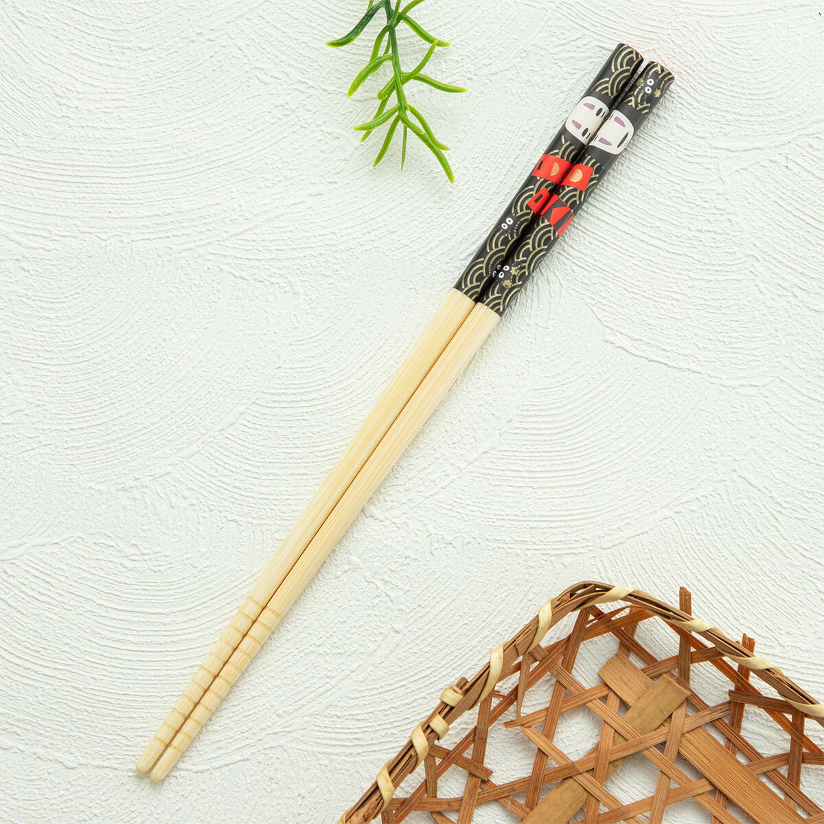竹筷 神隱少女 無臉男 和風圖案 21公分