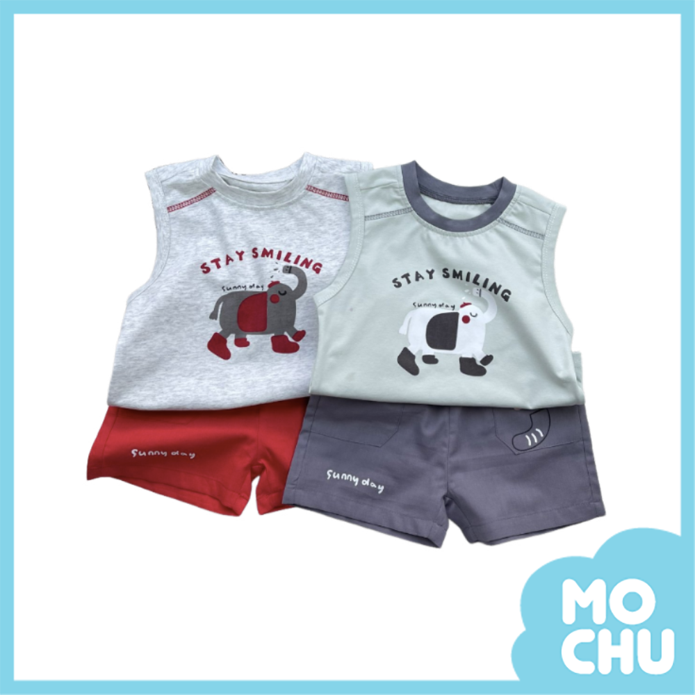 驕傲的大象無袖套裝(二色)