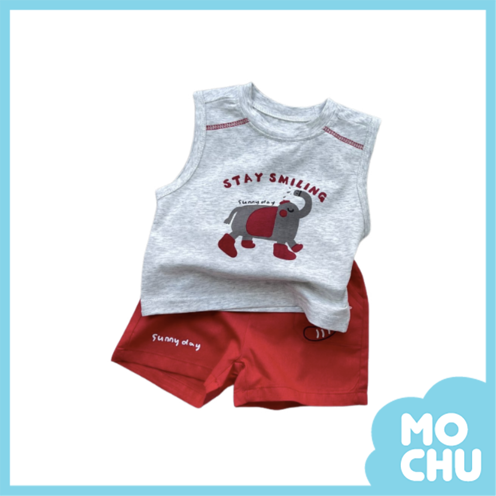 驕傲的大象無袖套裝(二色)