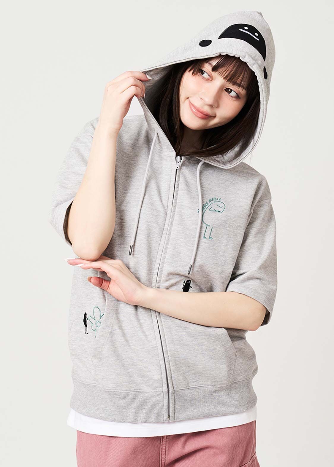 日本預訂 graniph GH Magic Paint Beautiful Shadow | Short-Sleeve Zip Hoodie