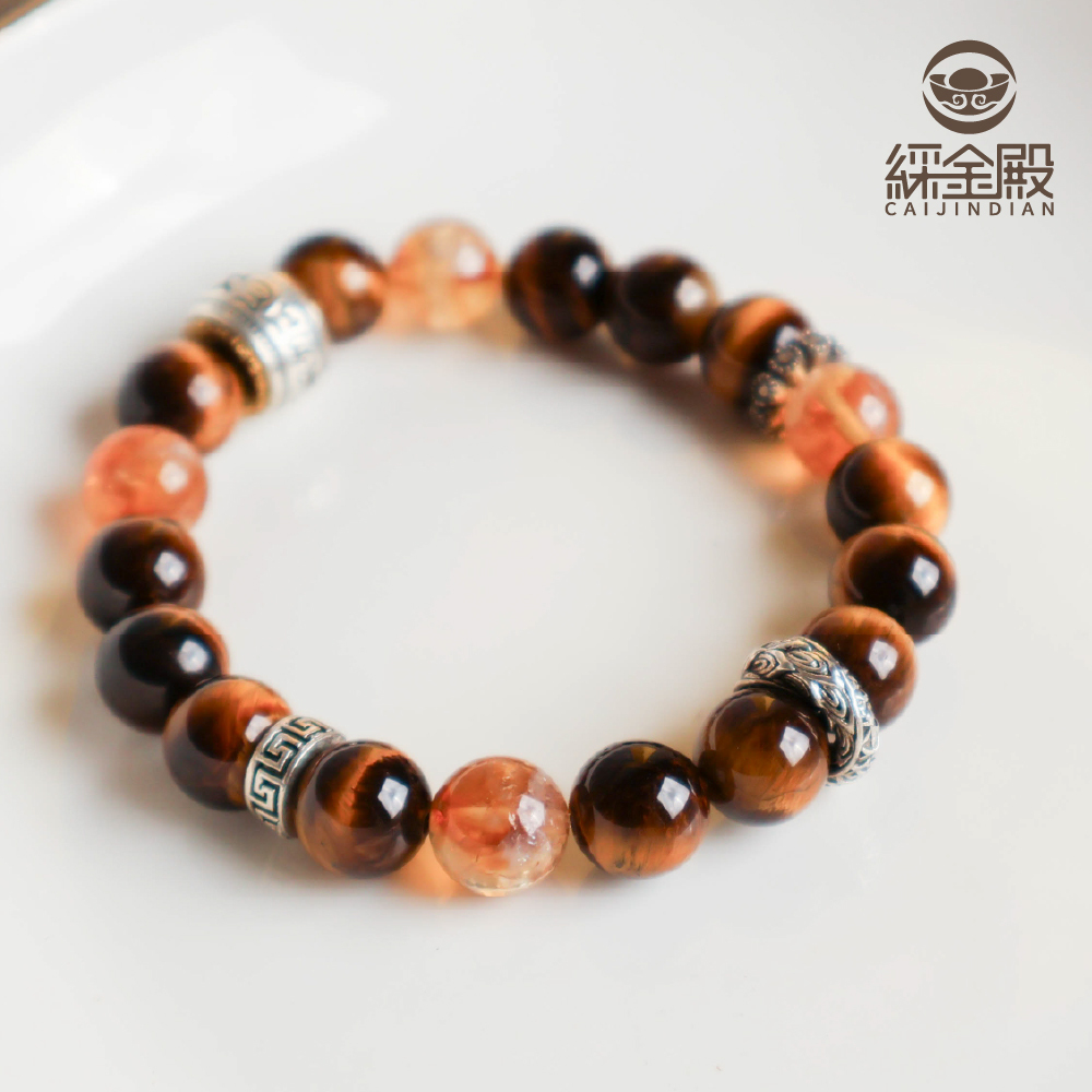 日進斗金虎眼石手珠｜黃塔晶｜招財聚富｜財源滾滾｜水晶【綵金殿】