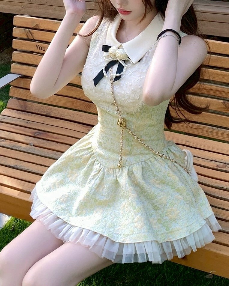 設計師家重工碎花拼接襯衫洋裝