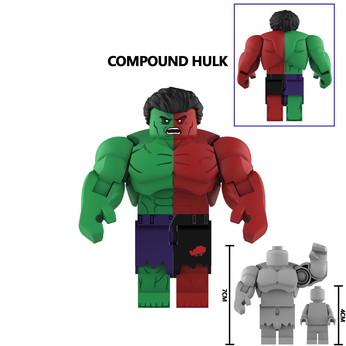 Compound Hulk Custom Minifigures Fit Lego (7CM) AF3560