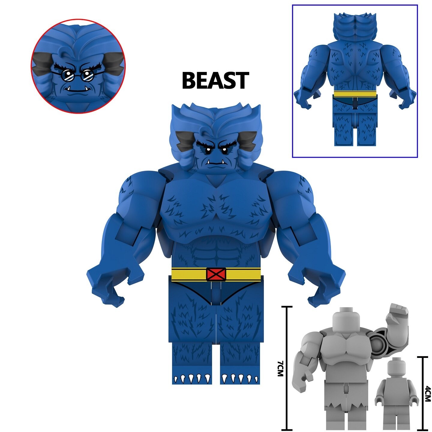 X-Men Beast Custom Minifigures Fit Lego (7CM) AF3561