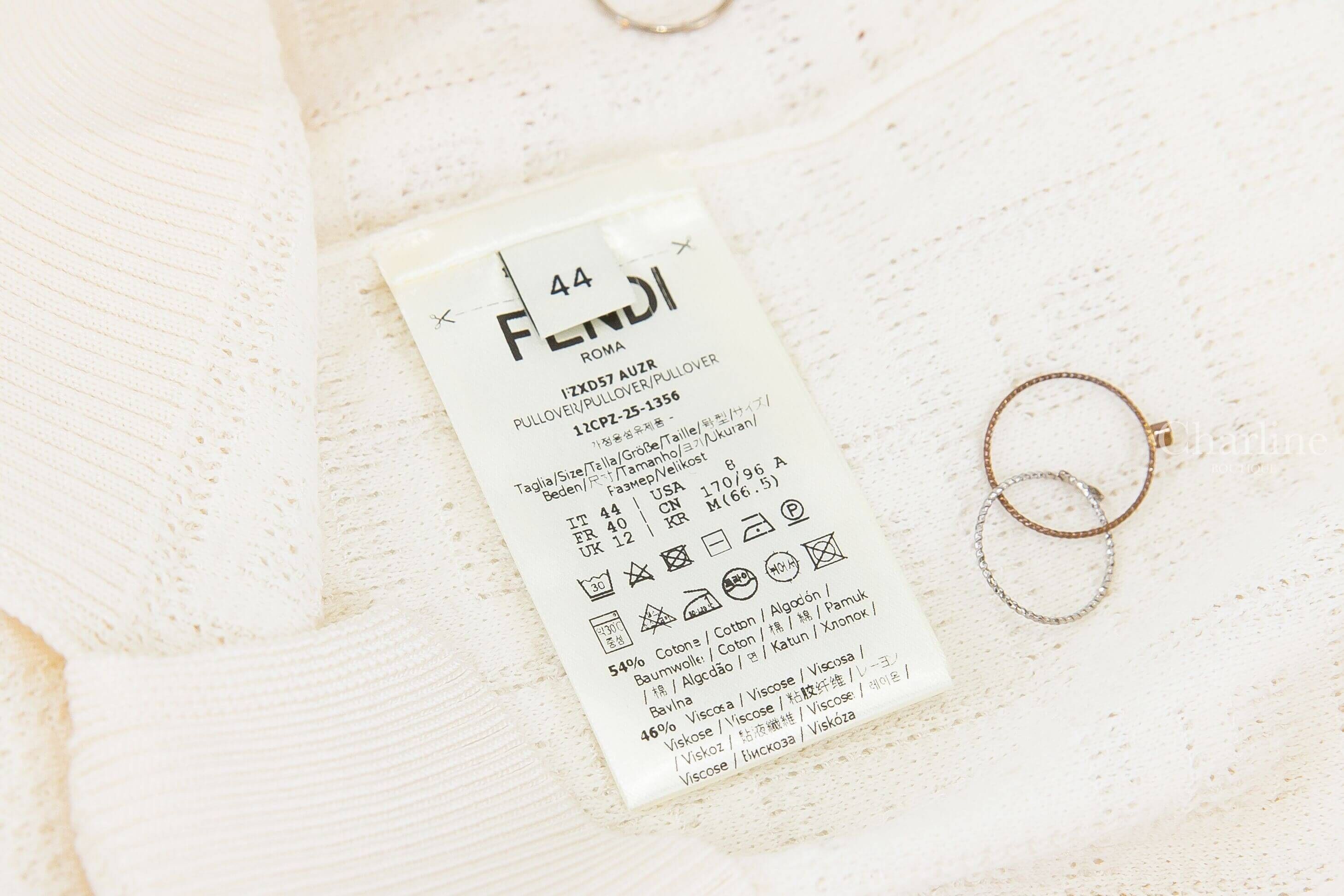 Fendi Jumper 白色滿版FF針織棉質短袖上衣-Charline Boutique 精品代購