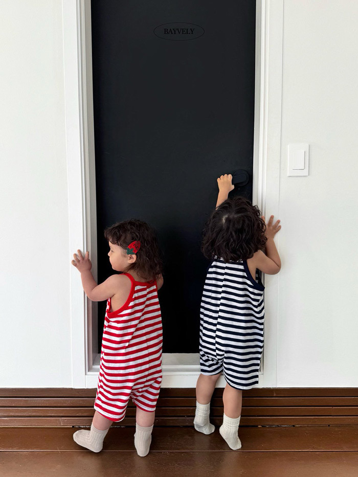 正韓夏BAYVELY 三色美式條紋連身褲