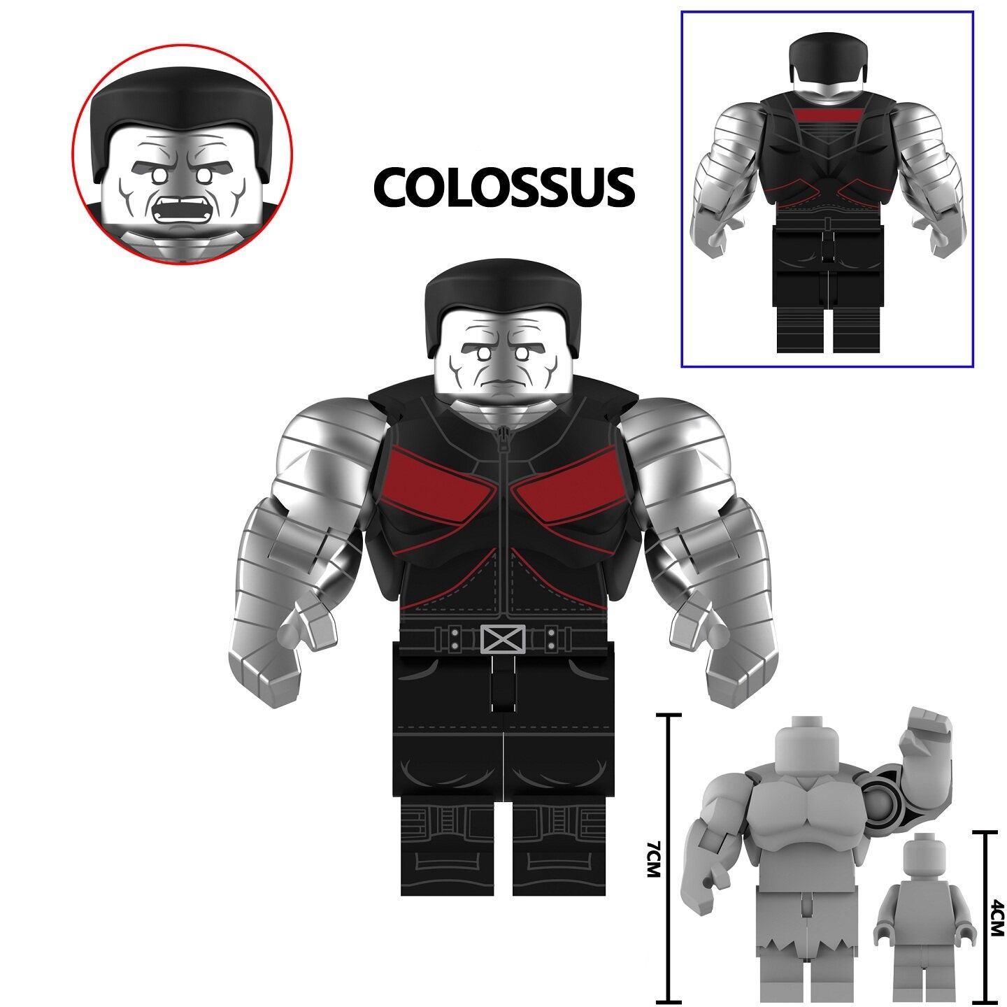 Deadpool Colossus Custom Minifigures Fit Lego (7CM) AF363