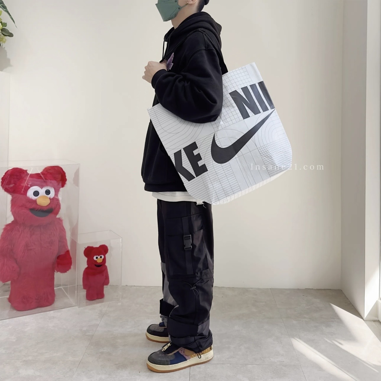 NIKE 中款 環保 防水購物袋 手提袋 可肩背 海外限定