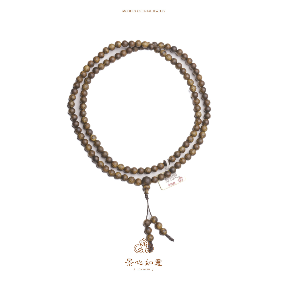 ACC-CCG0401-068 沉香|素圈沉香6mm圓珠項鏈 （含證書+養生瓶）(A68)