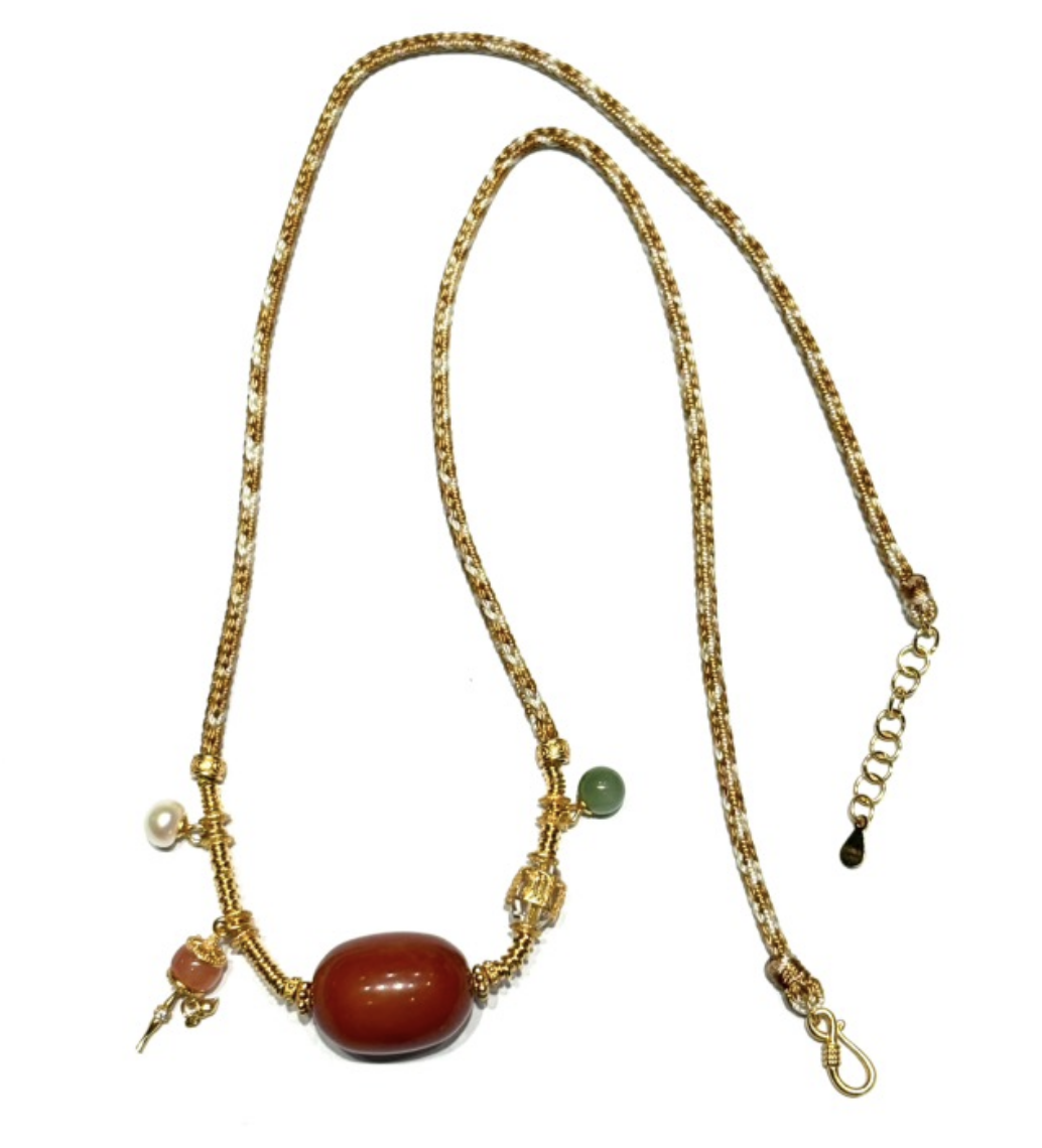 A260330—A4—14mm+老蠟棗diy項鏈