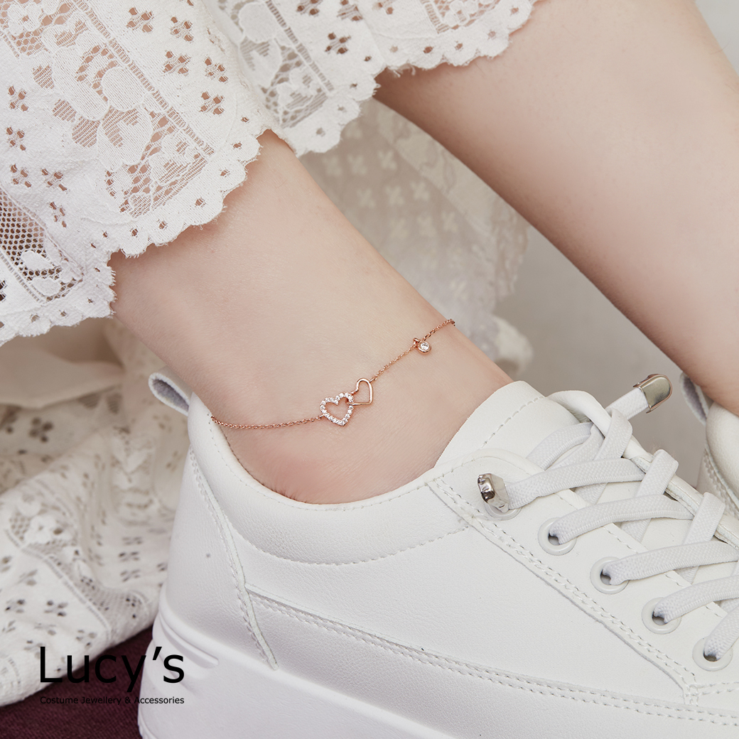 雙心相映 腳鍊 (二色) (130590/130592)