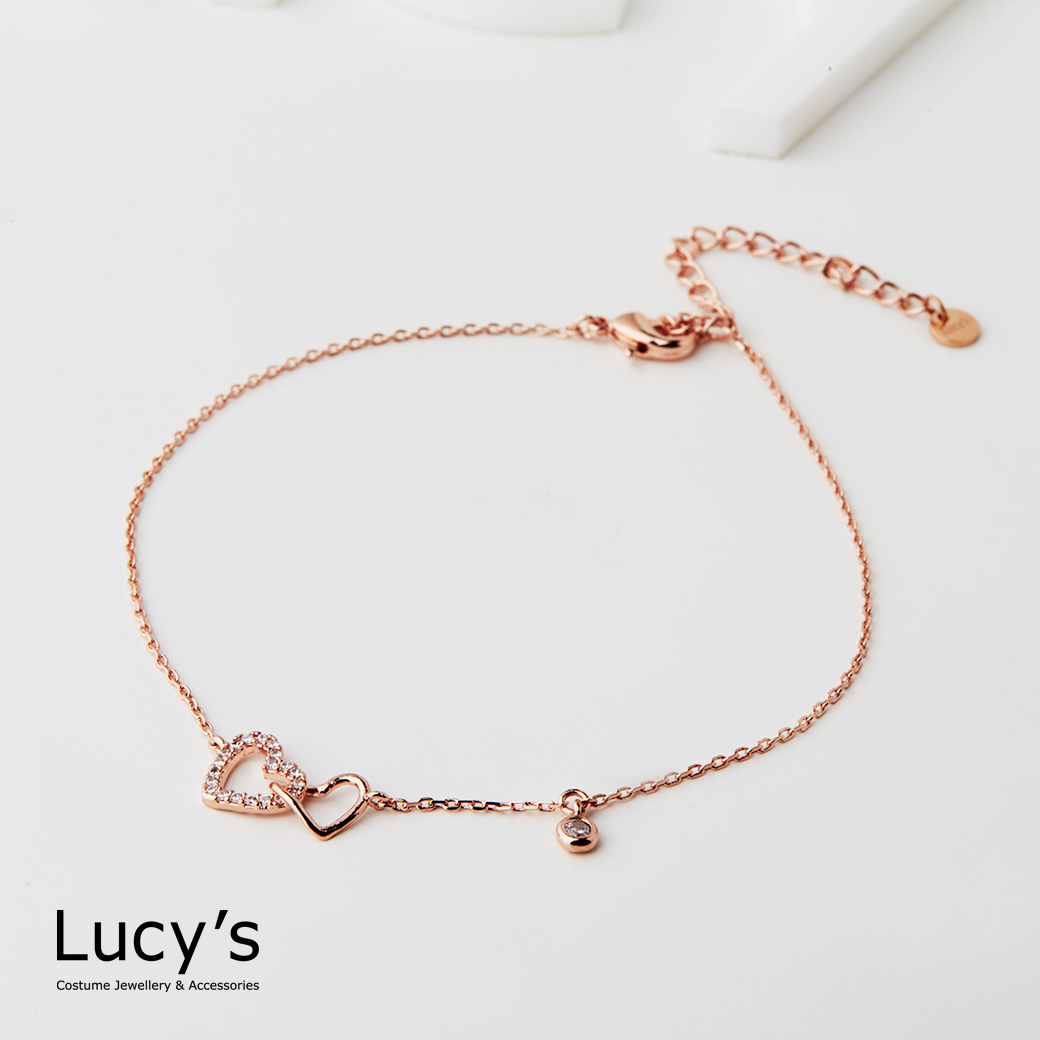 雙心相映 腳鍊 (二色) (130590/130592)