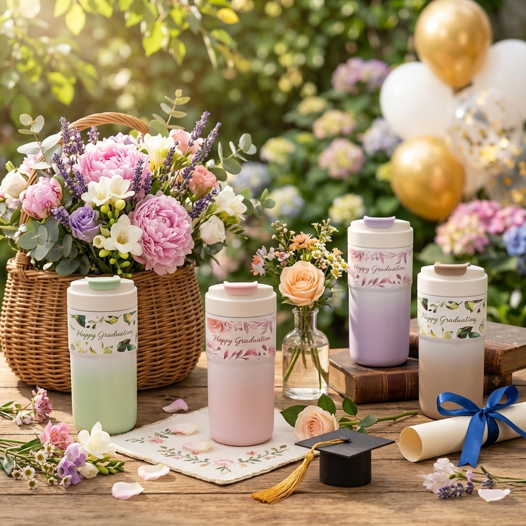 🎓 2026 畢業限定｜多款手繪插畫｜陶瓷漸層隨行瓶 550ml