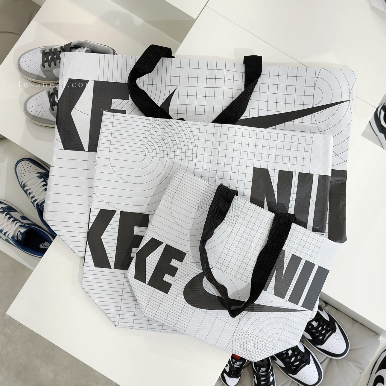 NIKE 大款 橫式 環保 防水購物袋 手提袋 可肩背 海外限定