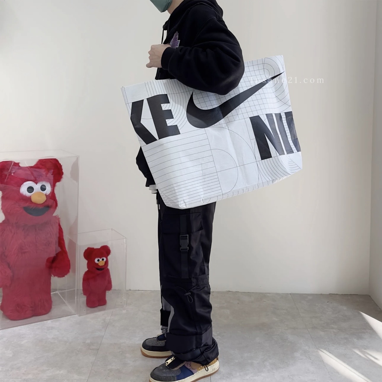 NIKE 大款 橫式 環保 防水購物袋 手提袋 可肩背 海外限定