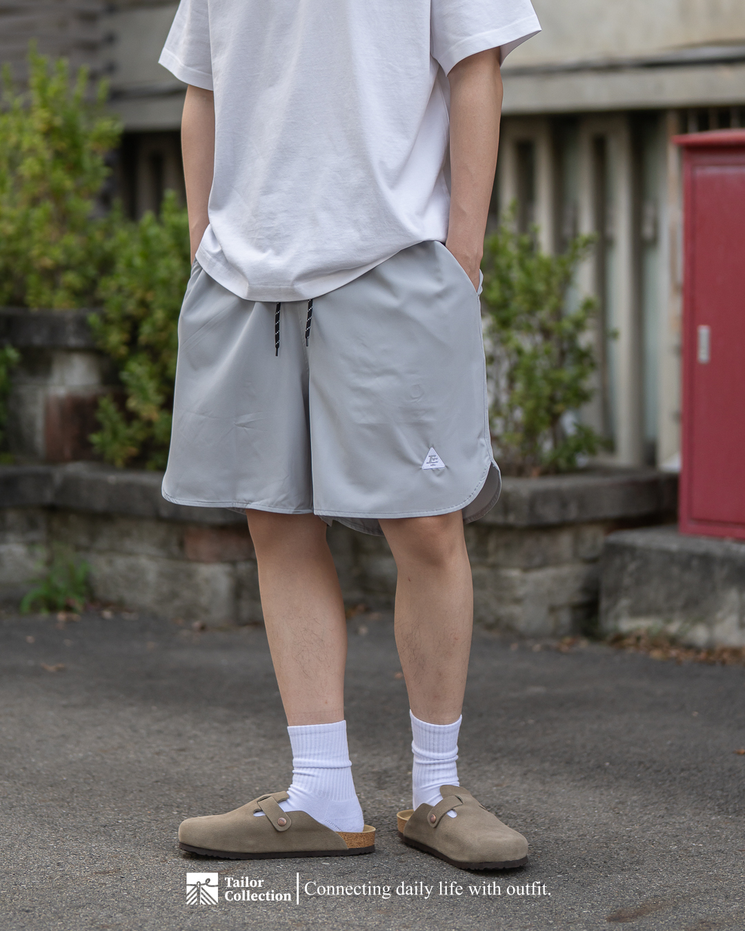 #預購 Tailor collection 戶外 運動 透氣 刺繡 弧形開岔 五分褲 大陸選貨 四色 MK2417