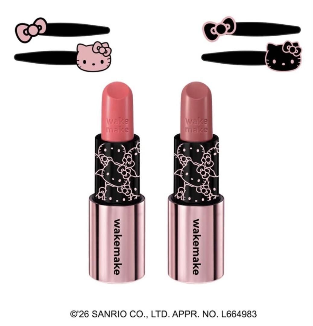 韓國最新出 WAKEMAKE x Hello Kitty 黑色特別版 柔亮水潤唇膏