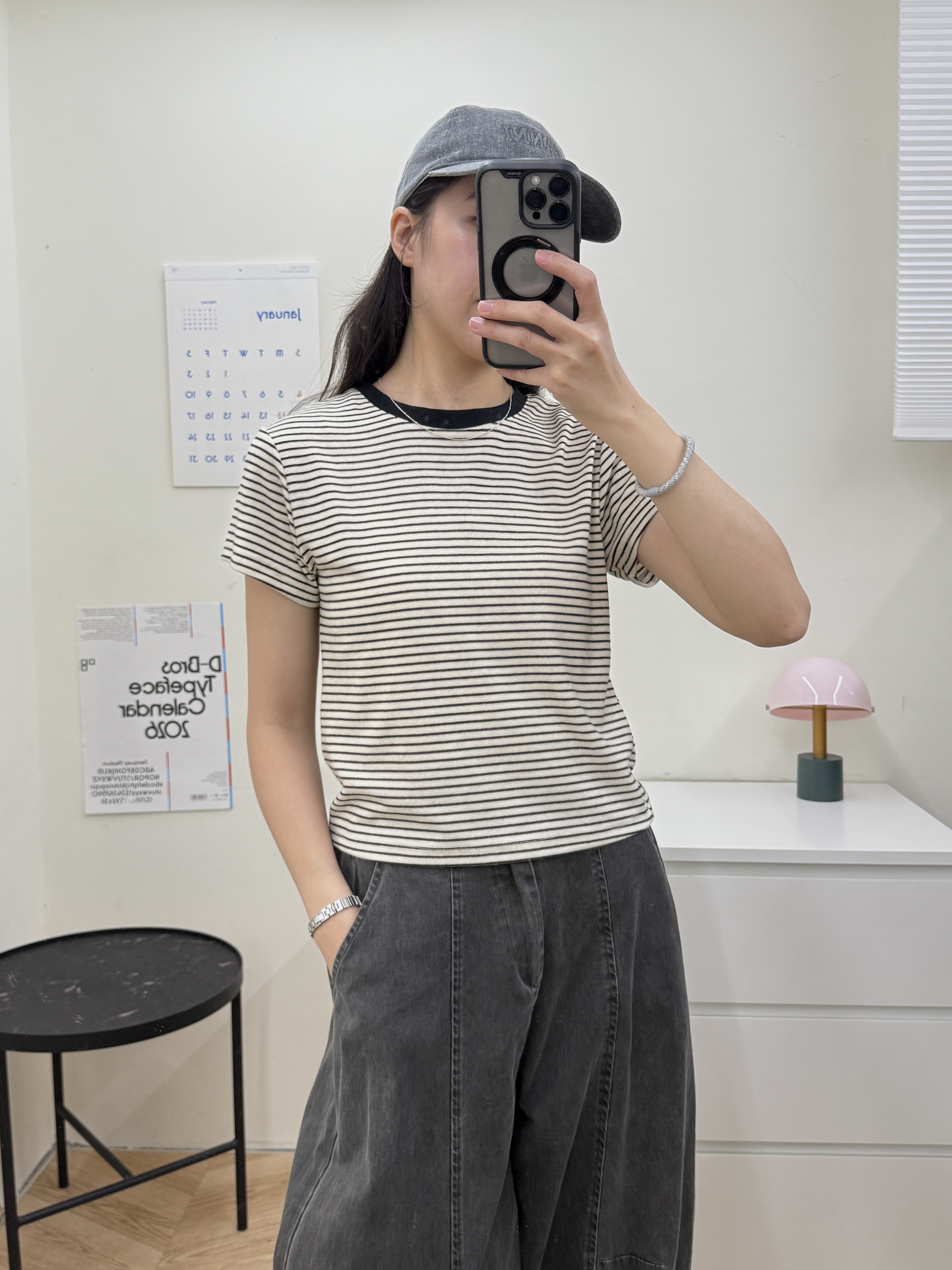 細條紋彈性T*2色