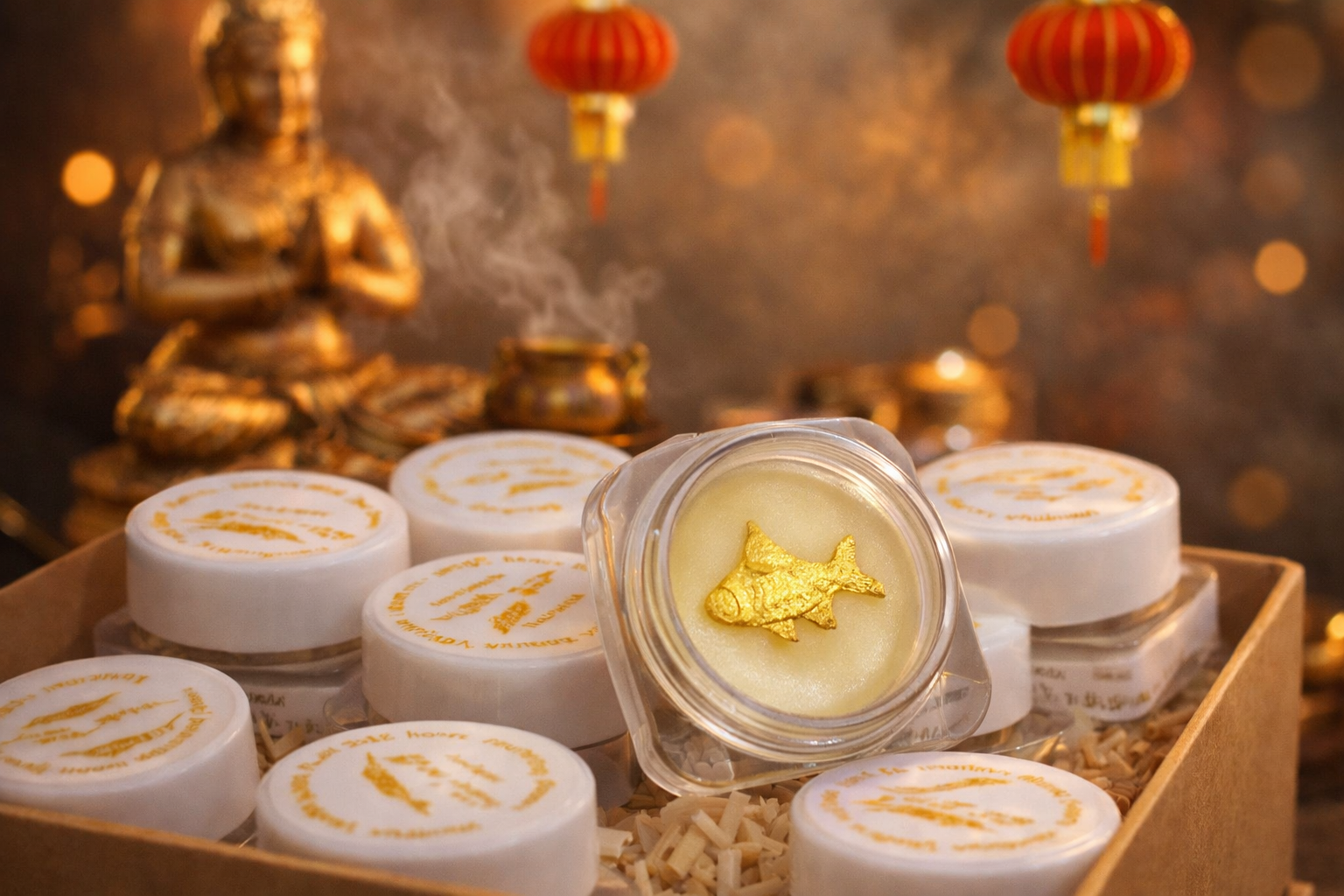 泰國 龍婆本廟 人緣金魚膏 開運香膏隨身擺設文化收藏