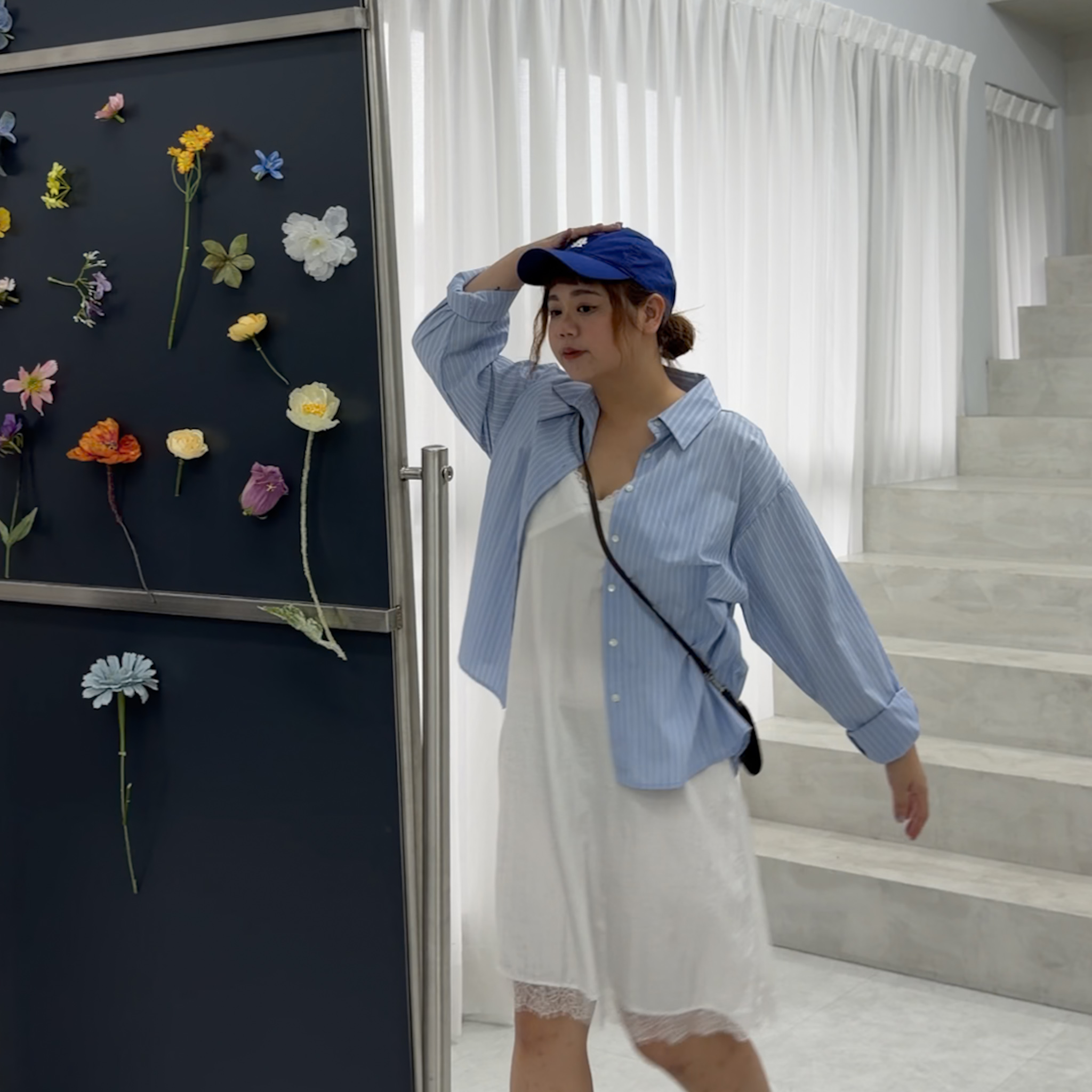 A31渡假白藍配色條紋襯(藍底)