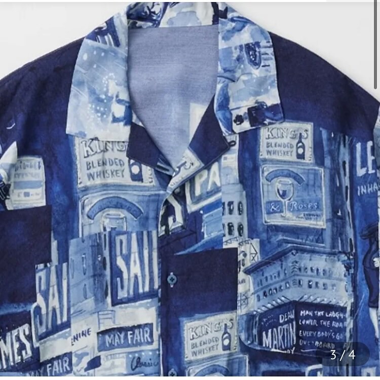 PORTER CLASSIC ALOHA SHIRT TIMES SQUARE SS - BLUE PRE ORDER ITEM (預訂中)