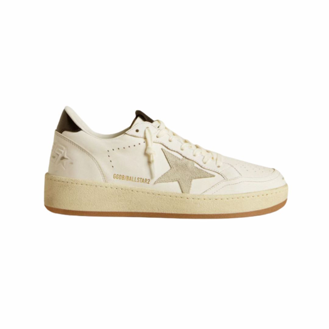 1FF0101-612 [GOLDEN GOOSE] Women's Ball Star With Ice-Gray Suede Star And Glossy Black Leather Heel Tab White (SS26) #GWF00804 F006970-10220 (S-EU-E)