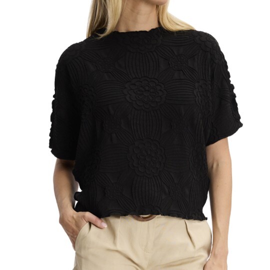 1LU0330-113 [LEO & UGO] T-Shirt Black #KE303-BLACK (EU)