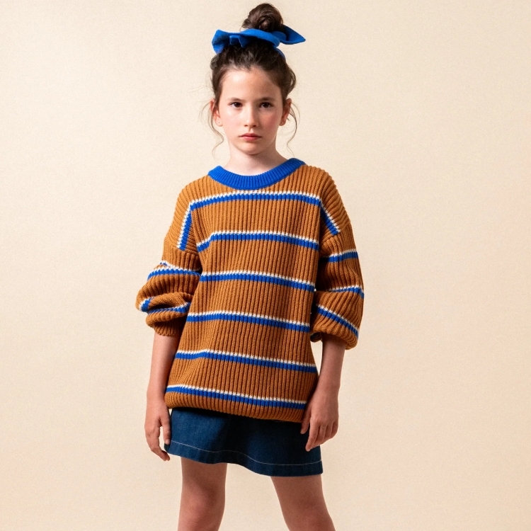 BIRINIT PETIT 花朵雙口袋牛仔短裙 Denim embroidered mini skirt girl