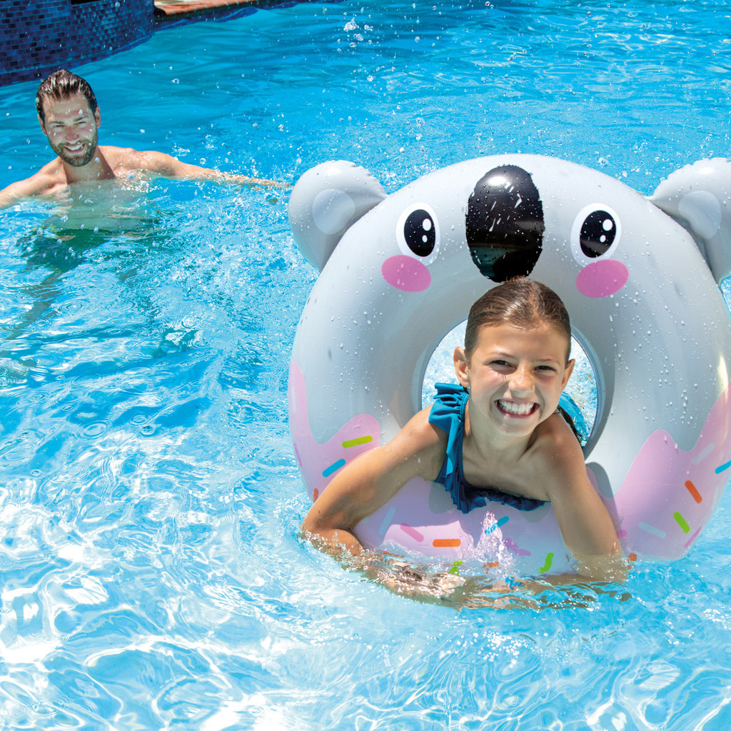 可愛動物充氣泳圈水泡 - 灰