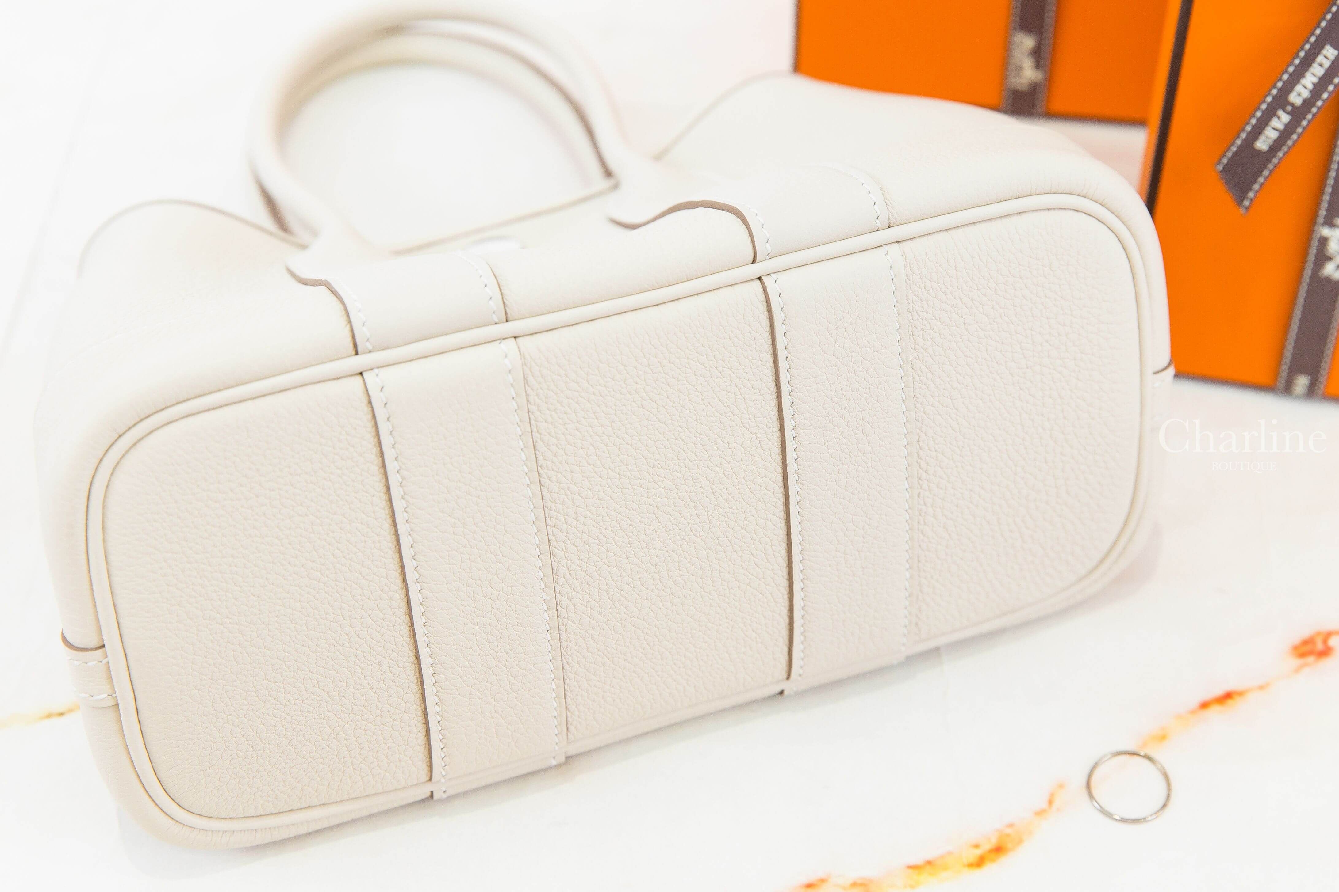 Hermès Neo Garden Party 23cm 10 Craie Togo 奶昔白迷你手提包-Charline Boutique 精品代購